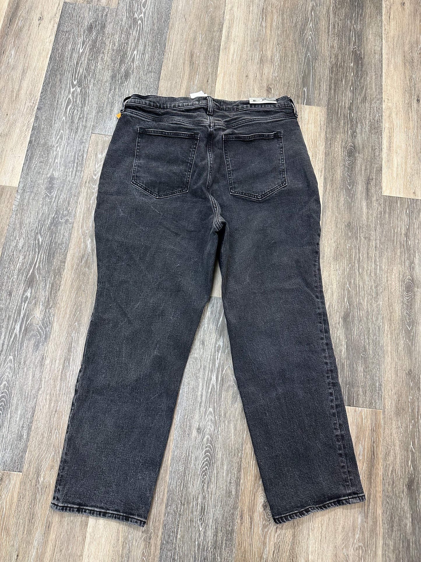 Jeans Straight By Abercrombie And Fitch In Black Denim, Size: 16