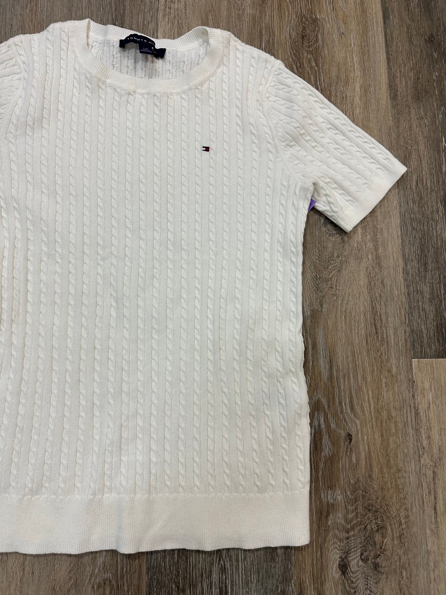 Sweater Short Sleeve By Tommy Hilfiger In White, Size: S