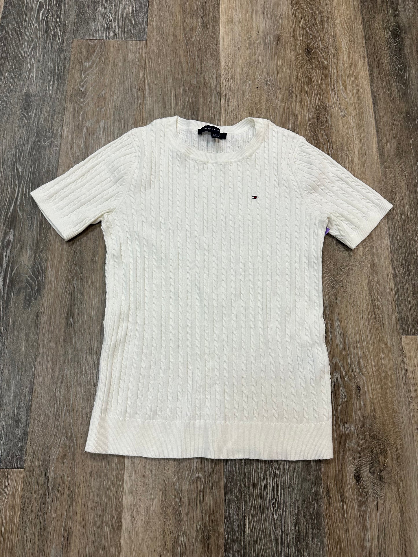 Sweater Short Sleeve By Tommy Hilfiger In White, Size: S