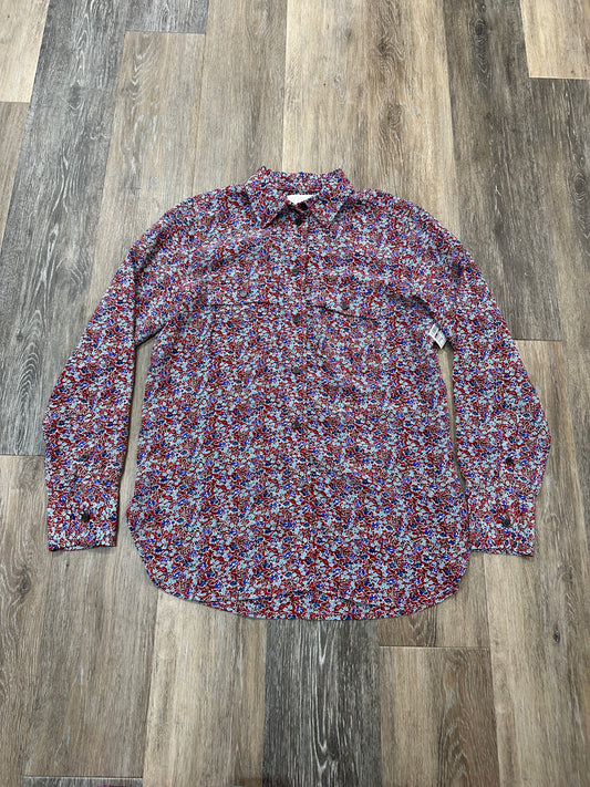 Blouse Long Sleeve By J. Crew In Floral Print, Size: Xs