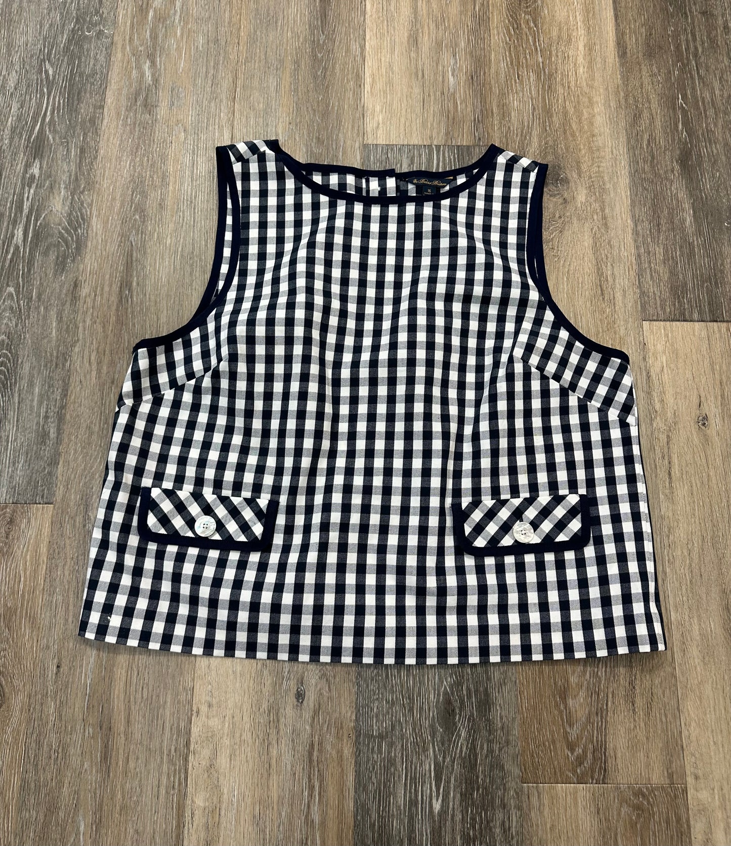 Top Sleeveless By Brooks Brothers In Blue & White, Size: 1x