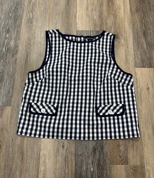 Top Sleeveless By Brooks Brothers In Blue & White, Size: 1x