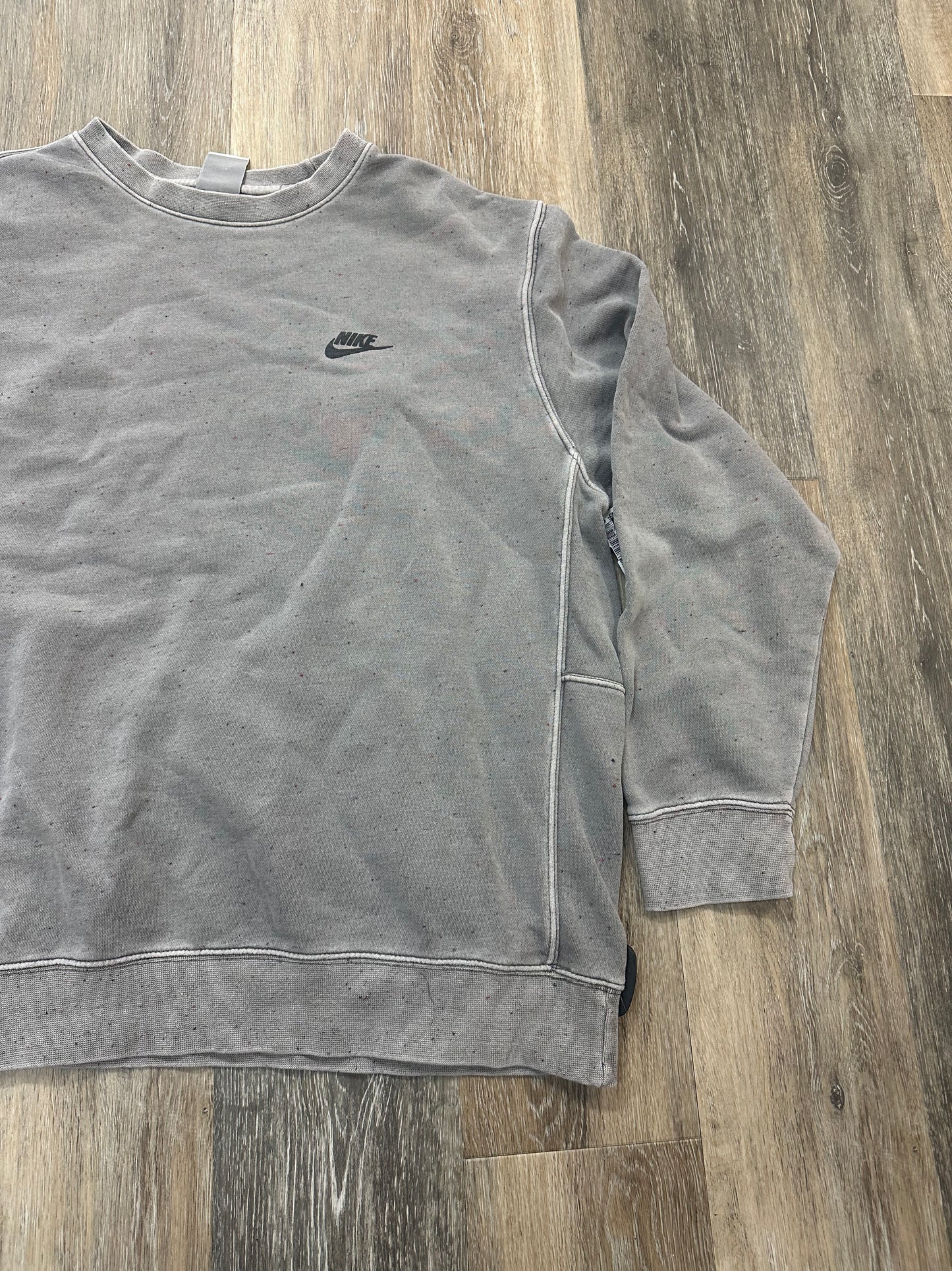 Athletic Sweatshirt Crewneck By Nike Apparel In Grey, Size: L