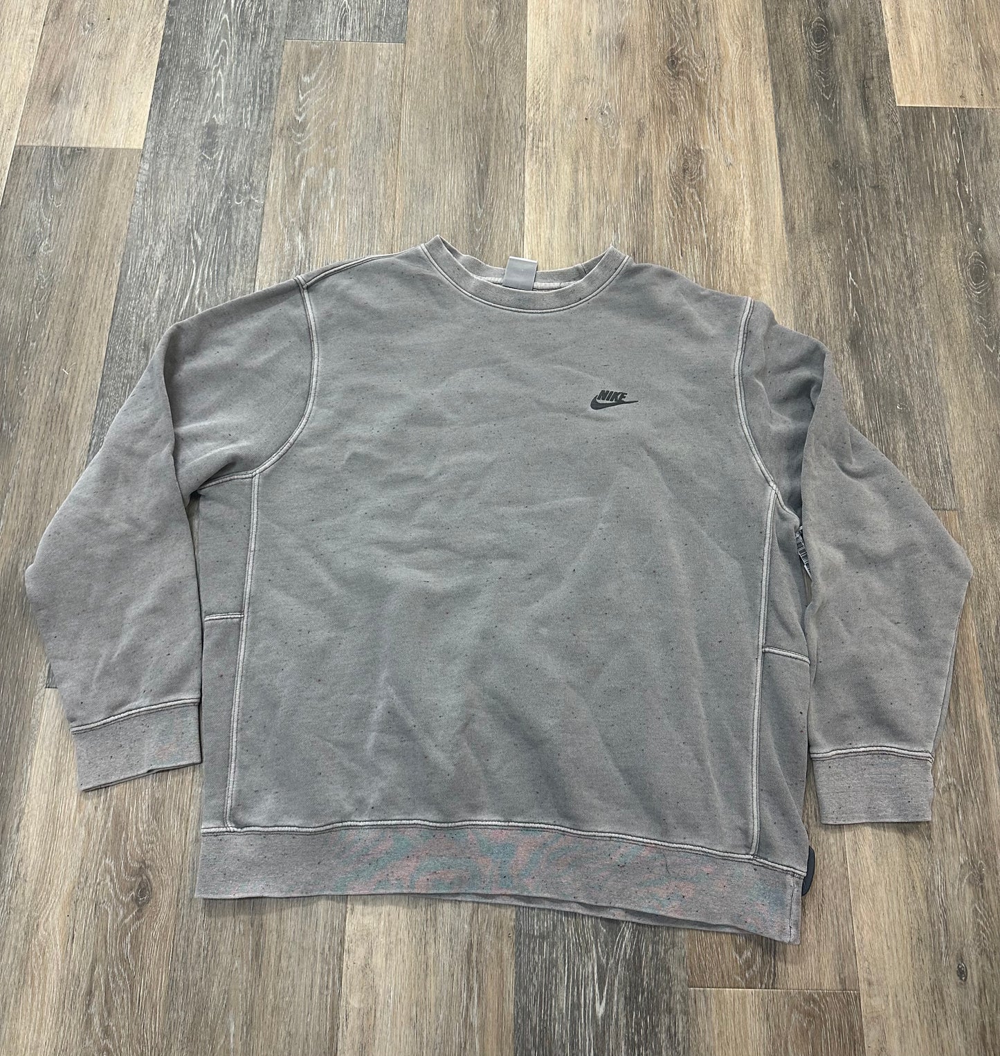 Athletic Sweatshirt Crewneck By Nike Apparel In Grey, Size: L