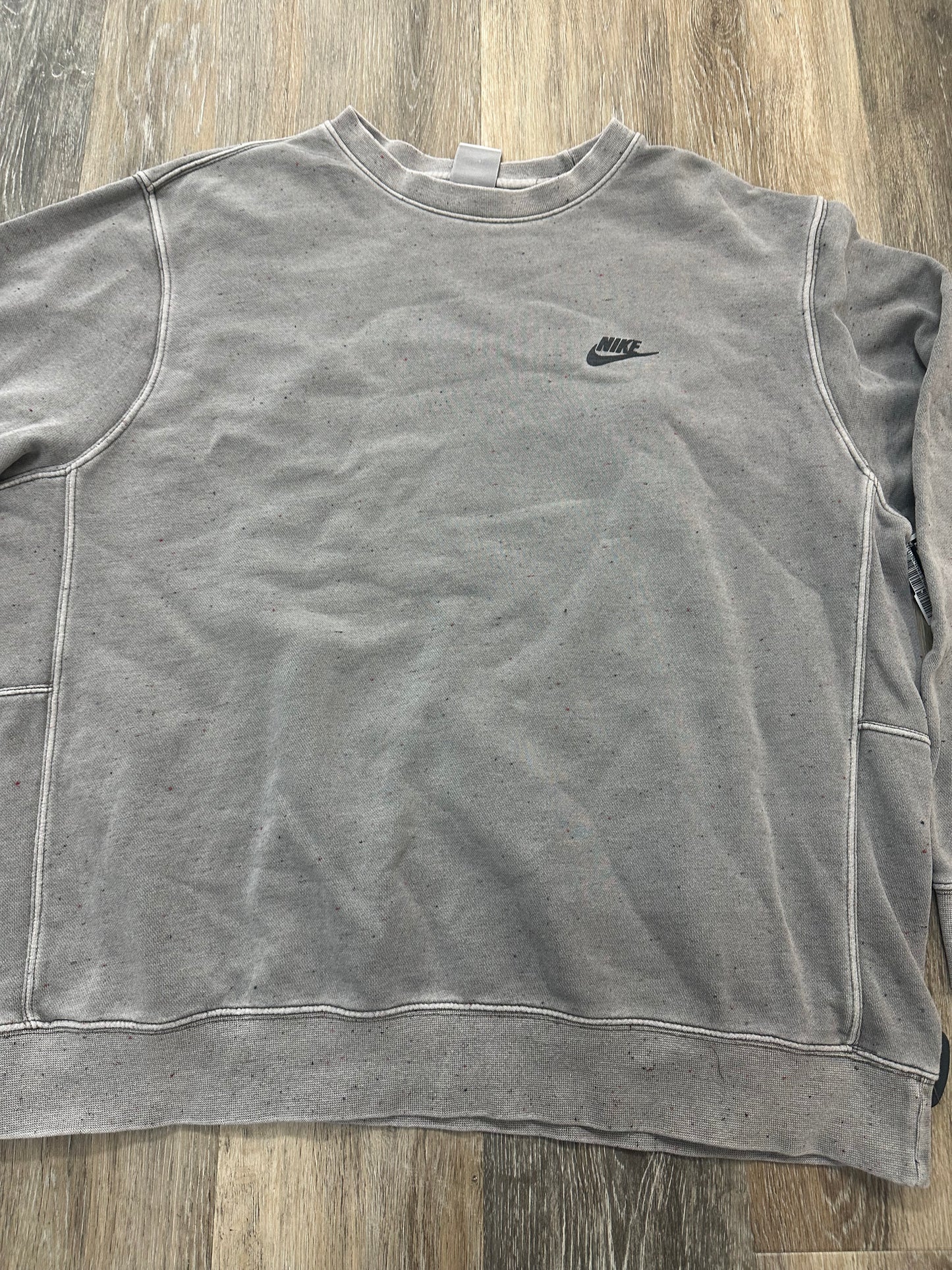 Athletic Sweatshirt Crewneck By Nike Apparel In Grey, Size: L