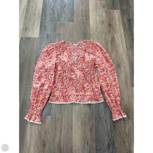 Blouse Long Sleeve By American Eagle In Floral Print, Size: M