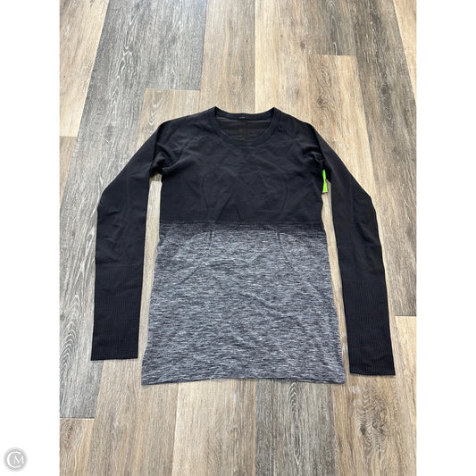 Athletic Top Long Sleeve Collar By Lululemon In Black, Size: 8