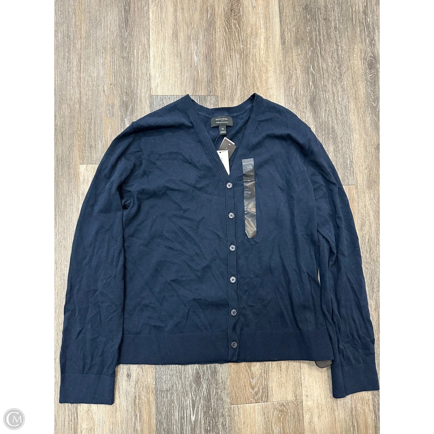Sweater Cardigan By Banana Republic In Navy, Size: M