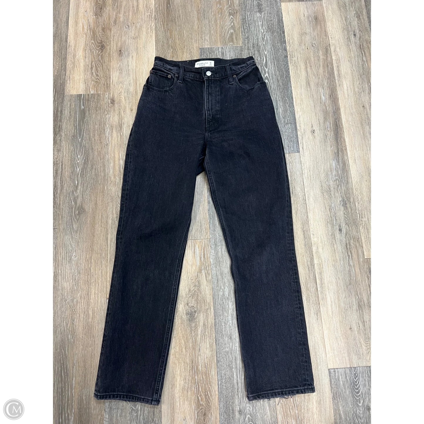 Jeans Straight By Abercrombie And Fitch In Black Denim, Size: 2/26