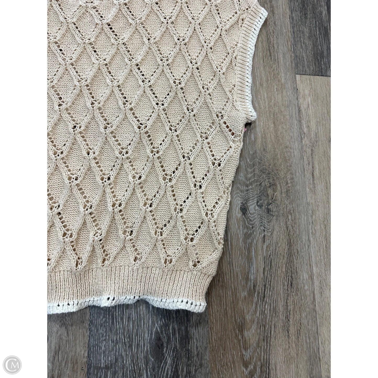 Blouse Short Sleeve By Dreamers In Cream, Size: L