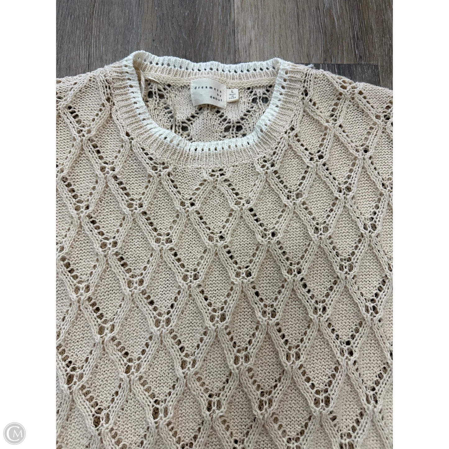 Blouse Short Sleeve By Dreamers In Cream, Size: L