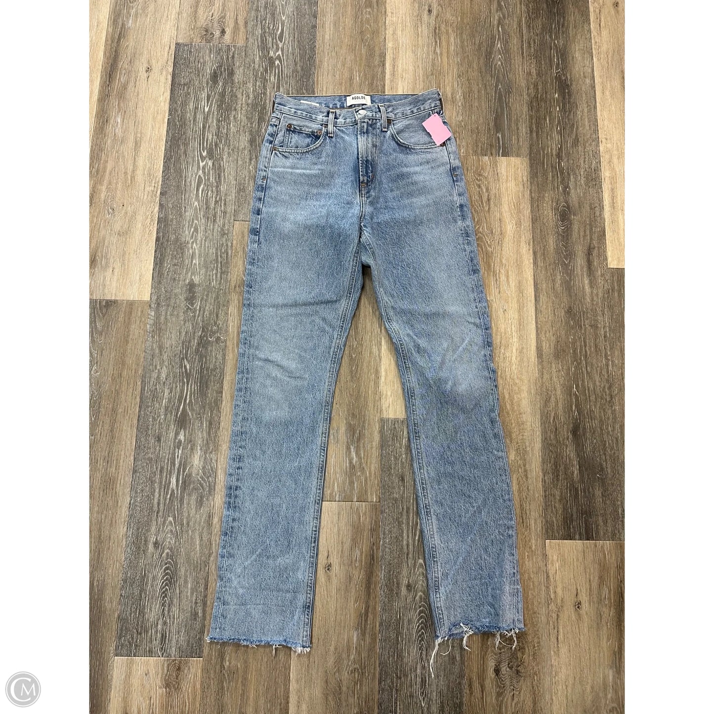 Jeans Straight By Agolde In Blue Denim, Size: 1/25