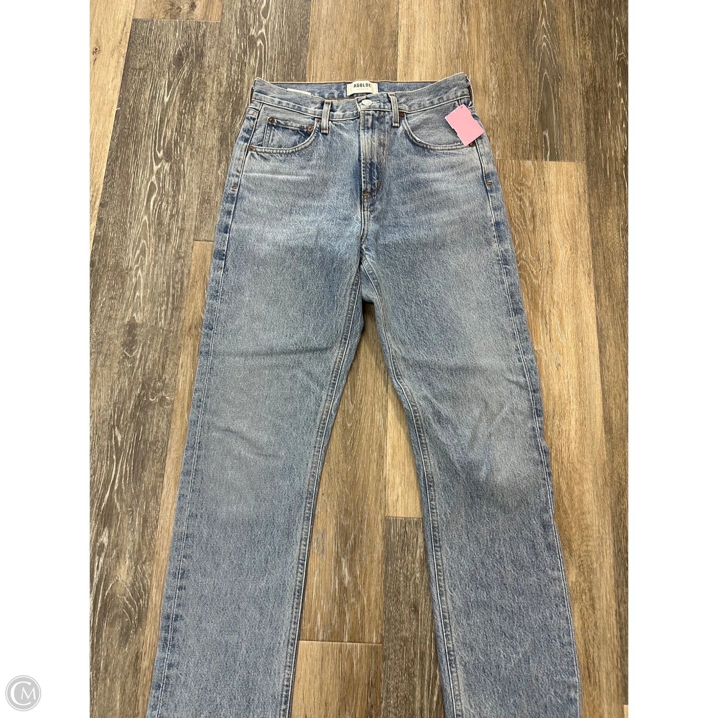 Jeans Straight By Agolde In Blue Denim, Size: 1/25
