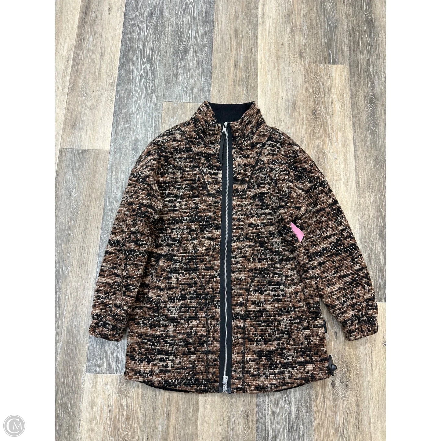 Jacket Faux Fur & Sherpa By Varley In Black & Tan, Size: S