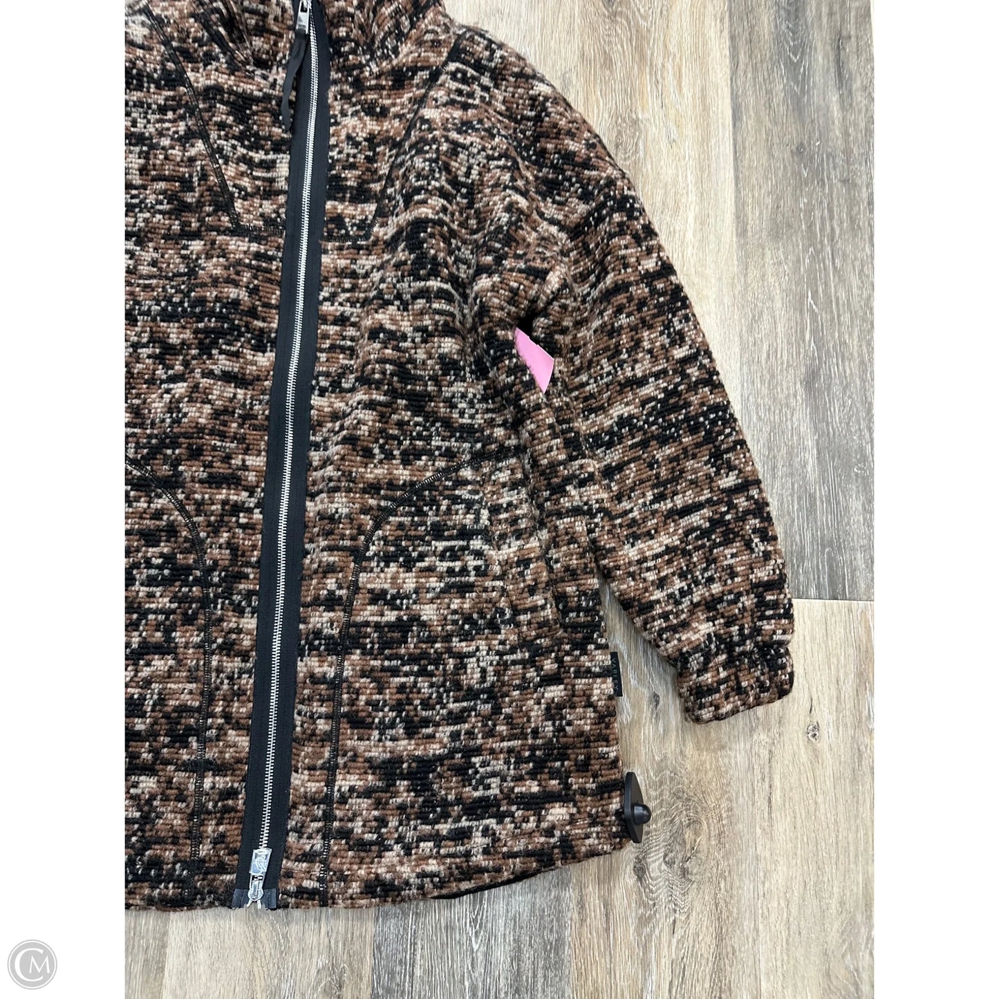 Jacket Faux Fur & Sherpa By Varley In Black & Tan, Size: S