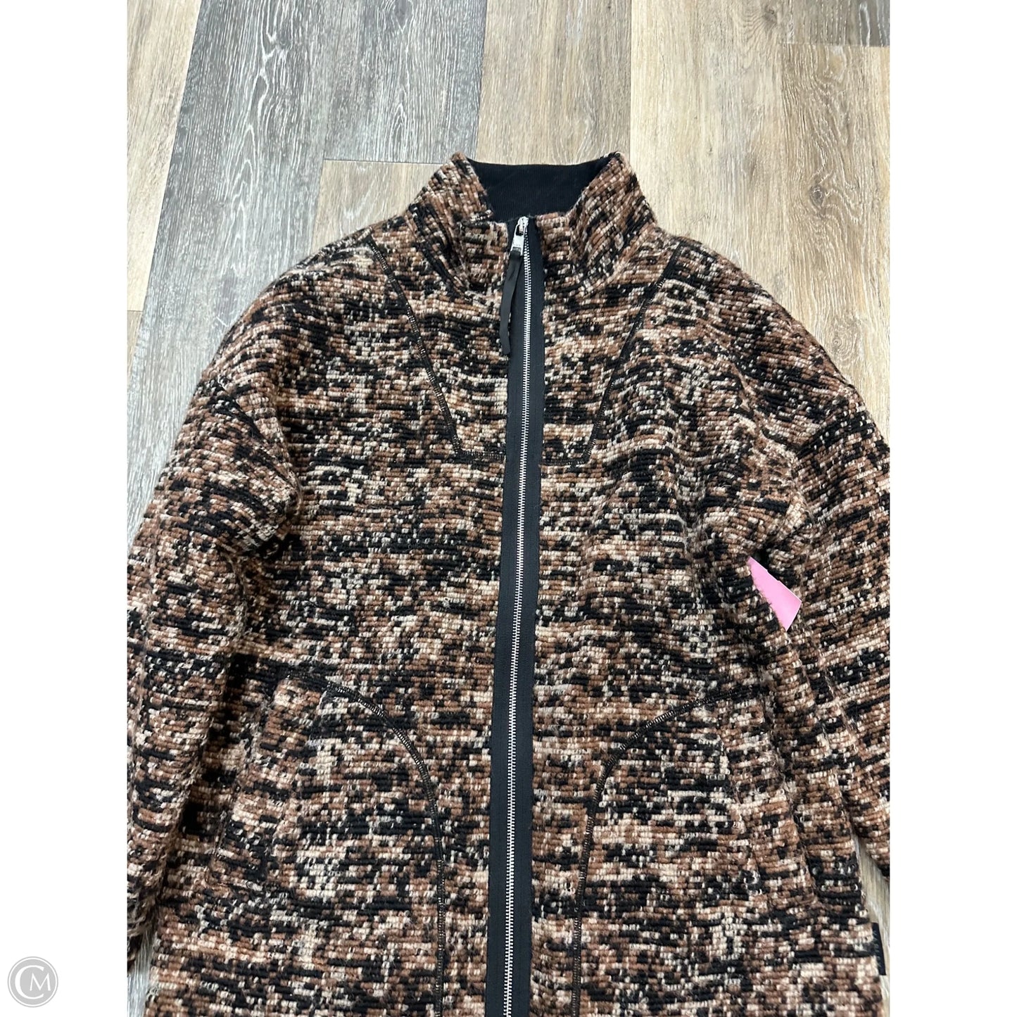 Jacket Faux Fur & Sherpa By Varley In Black & Tan, Size: S