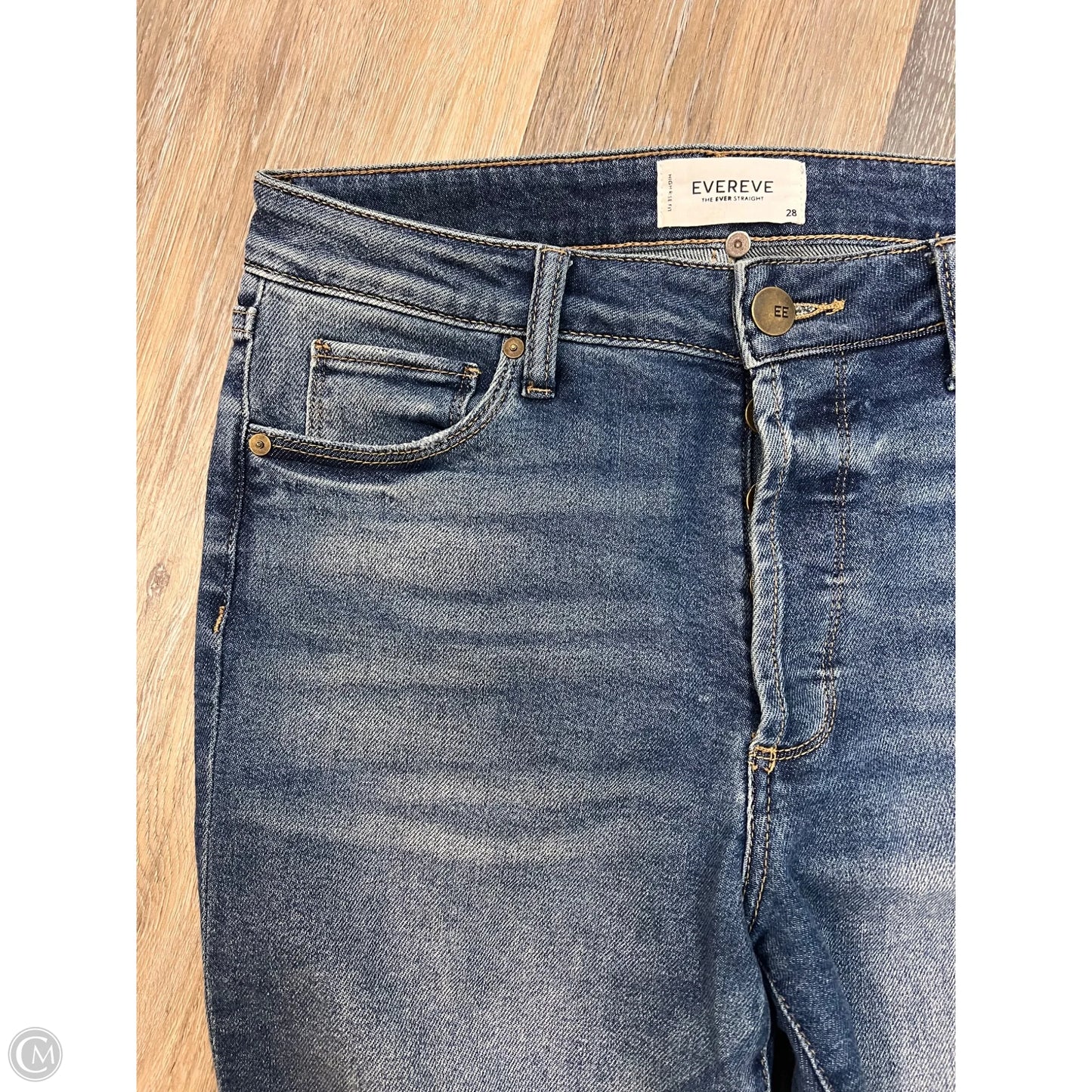 Jeans Straight By Evereve In Blue Denim, Size: 6