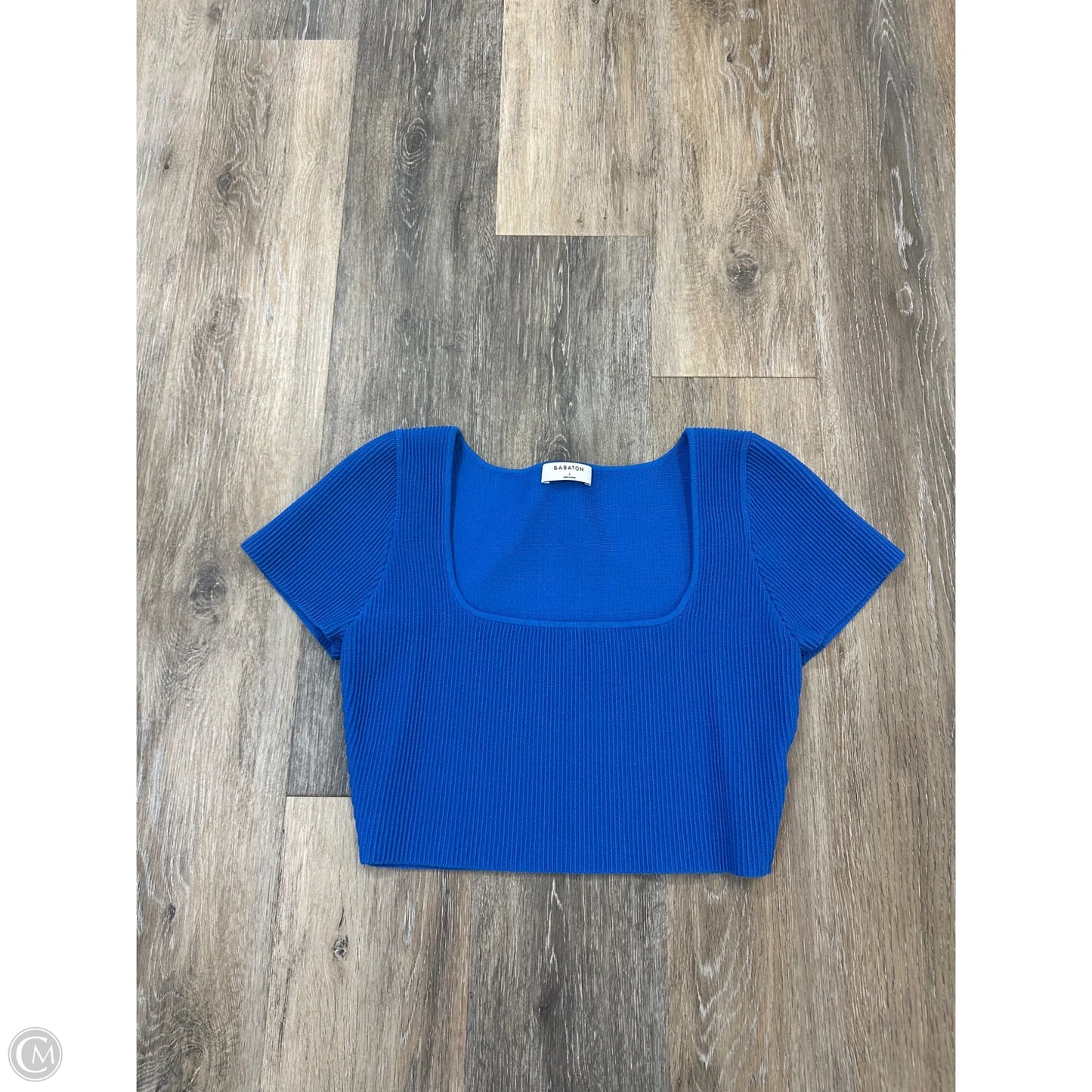 Blouse Short Sleeve By Babaton In Blue, Size: L