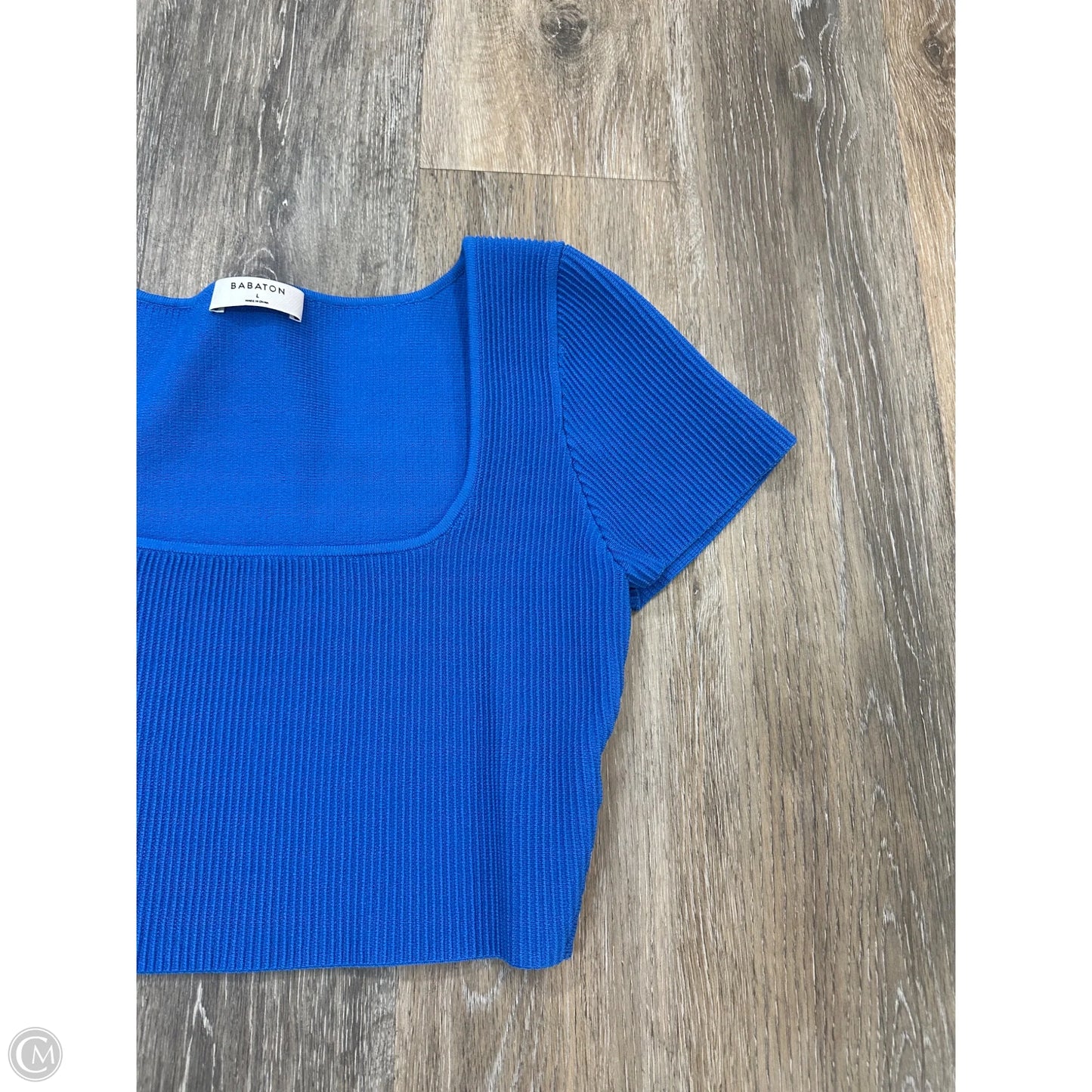 Blouse Short Sleeve By Babaton In Blue, Size: L