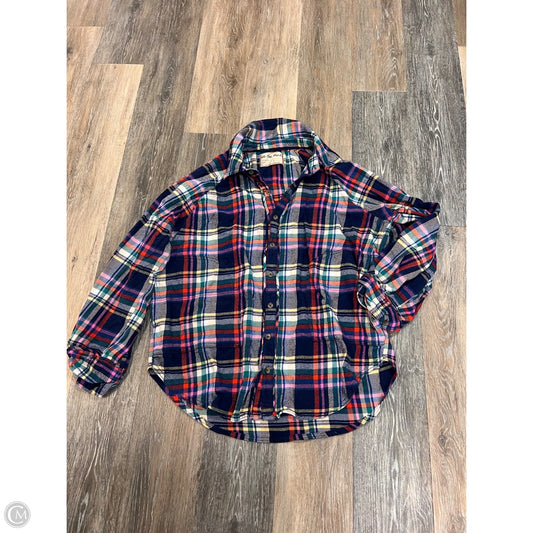 Blouse Long Sleeve By We The Free In Plaid Pattern, Size: S