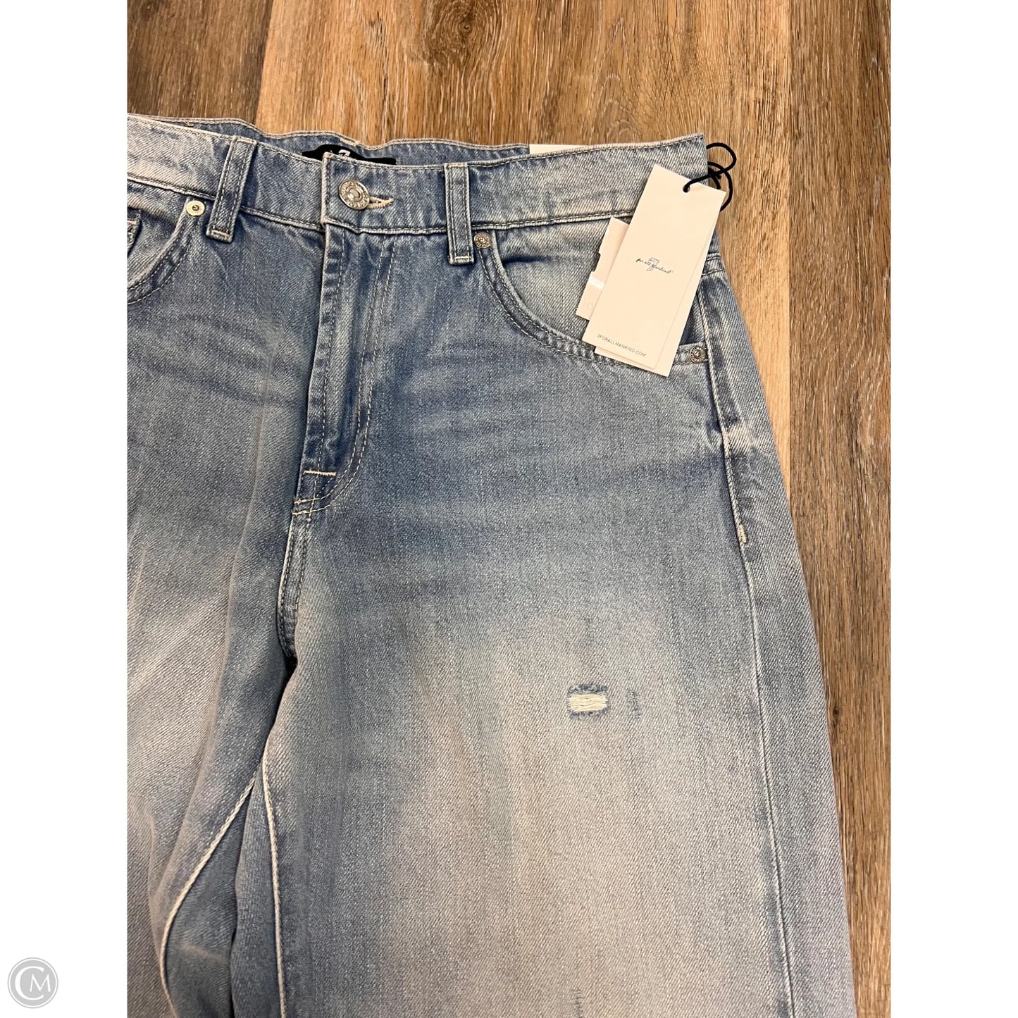 Jeans Straight By 7 For All Mankind In Blue Denim, Size: 8/29