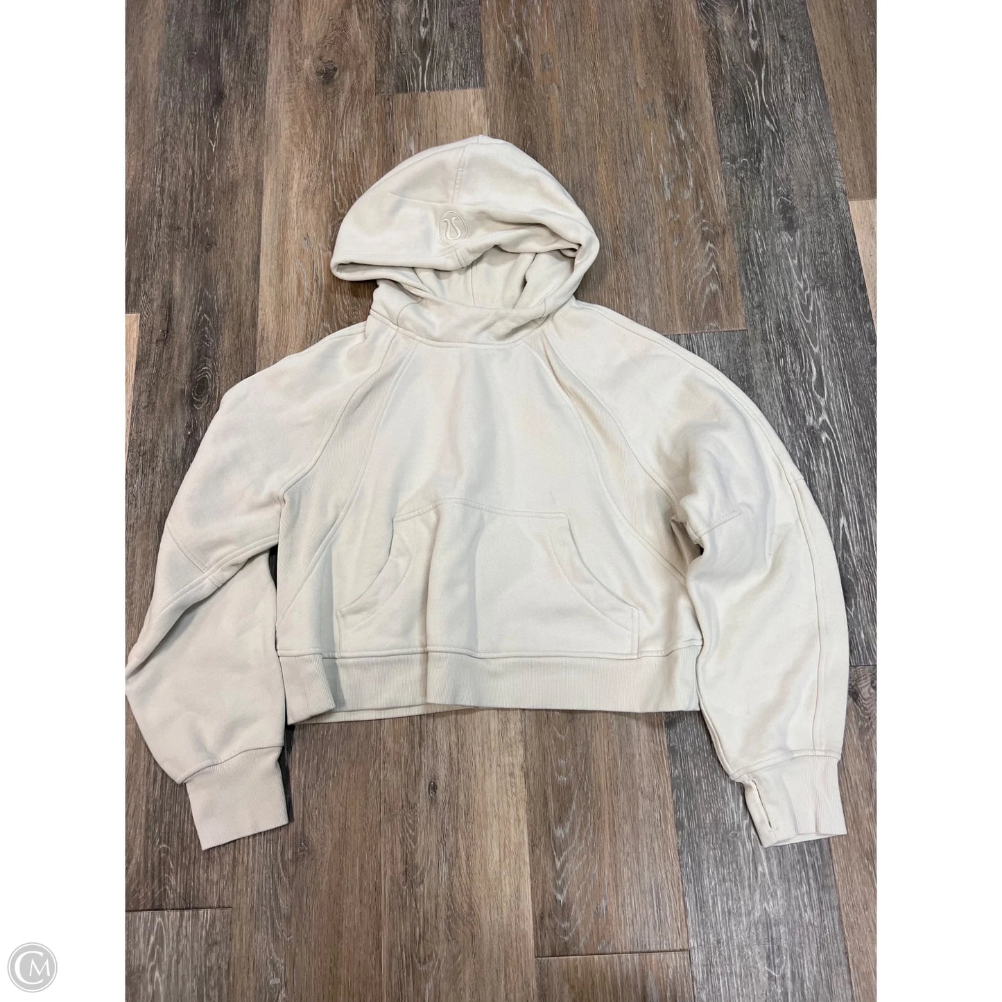 Athletic Sweatshirt Hoodie By Lululemon In Tan, Size: M/L