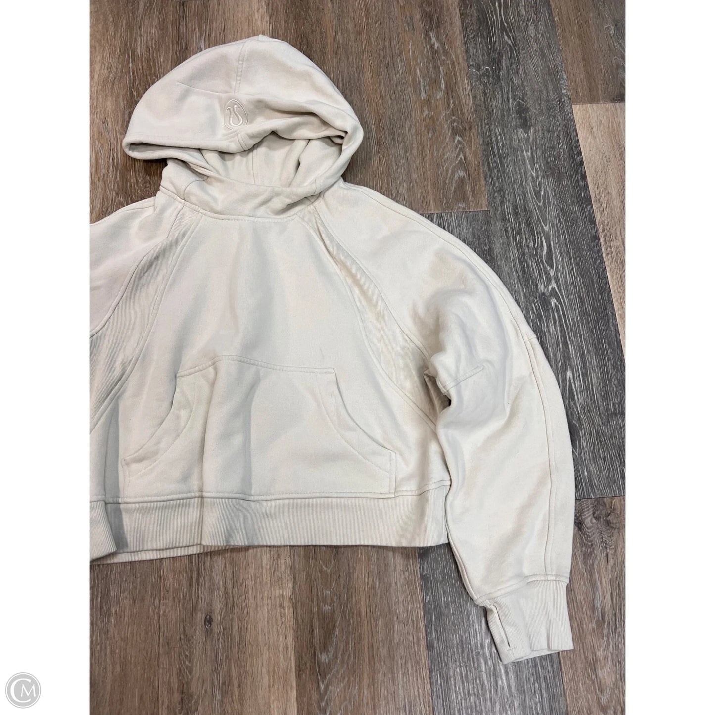 Athletic Sweatshirt Hoodie By Lululemon In Tan, Size: M/L
