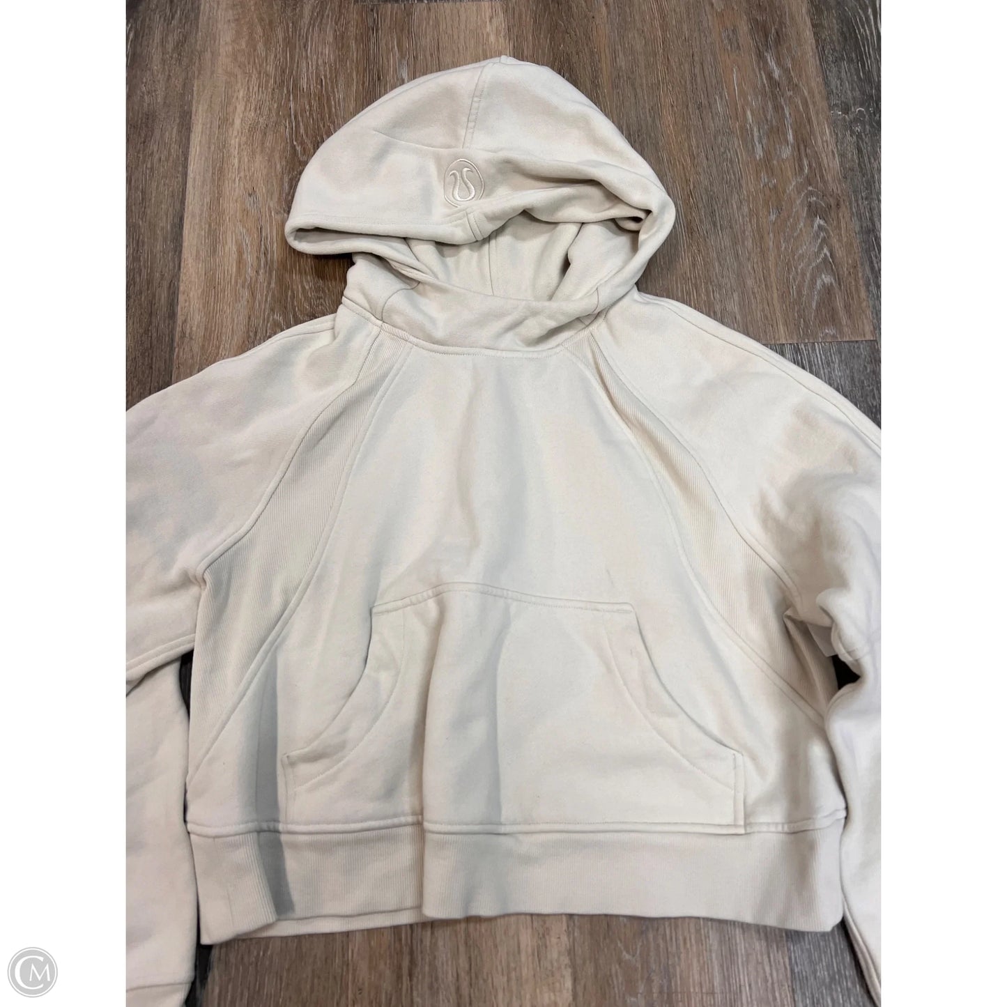 Athletic Sweatshirt Hoodie By Lululemon In Tan, Size: M/L