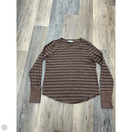 Top Long Sleeve By Evereve In Brown, Size: S