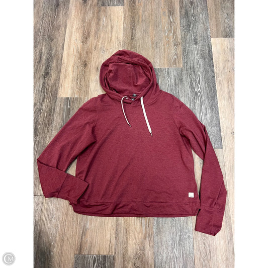 Athletic Sweatshirt Hoodie By Vuori In Red, Size: L