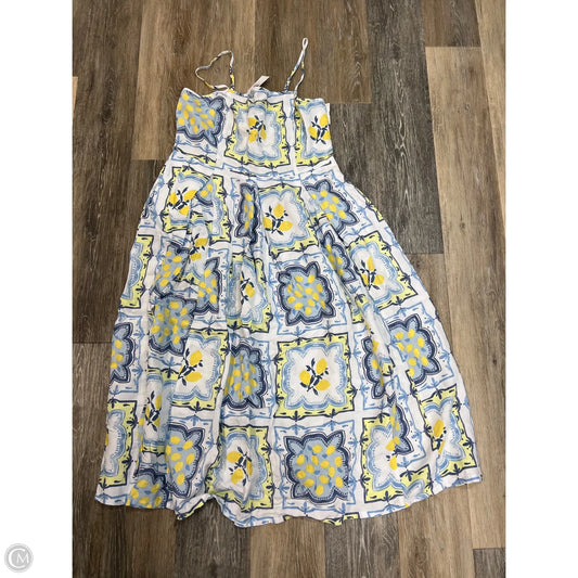 Dress Casual Maxi By Loft In White & Yellow, Size: 8