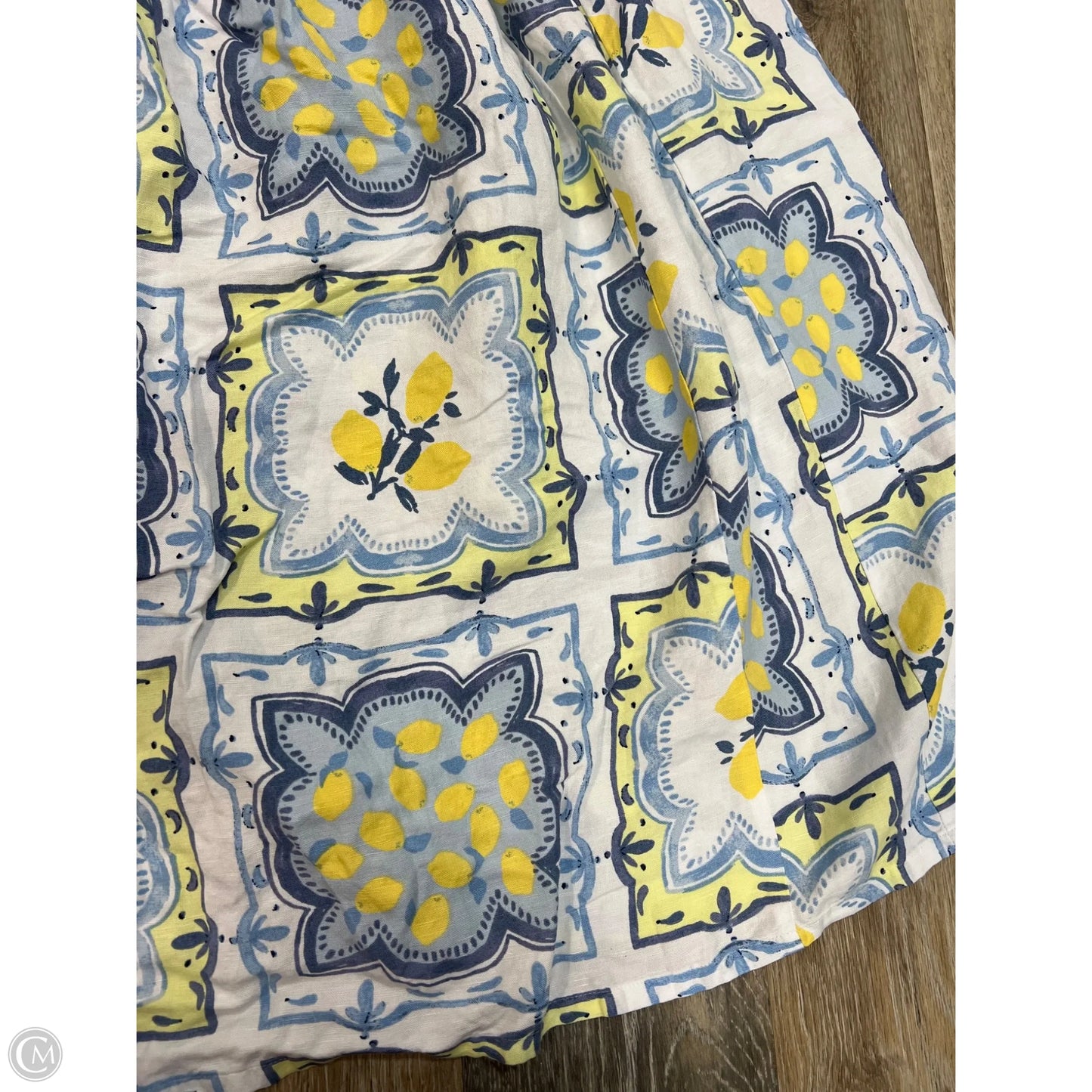 Dress Casual Maxi By Loft In White & Yellow, Size: 8