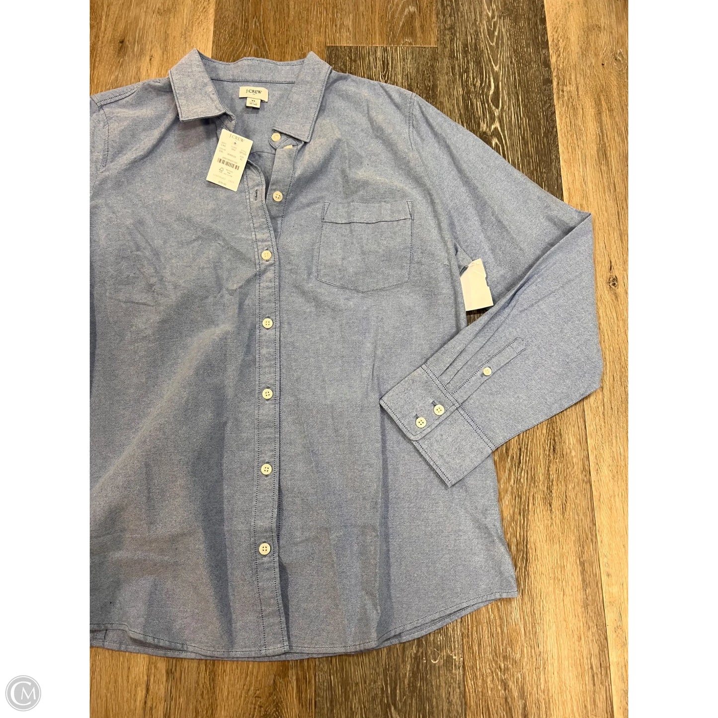 Blouse Long Sleeve By J. Crew In Blue, Size: Xs