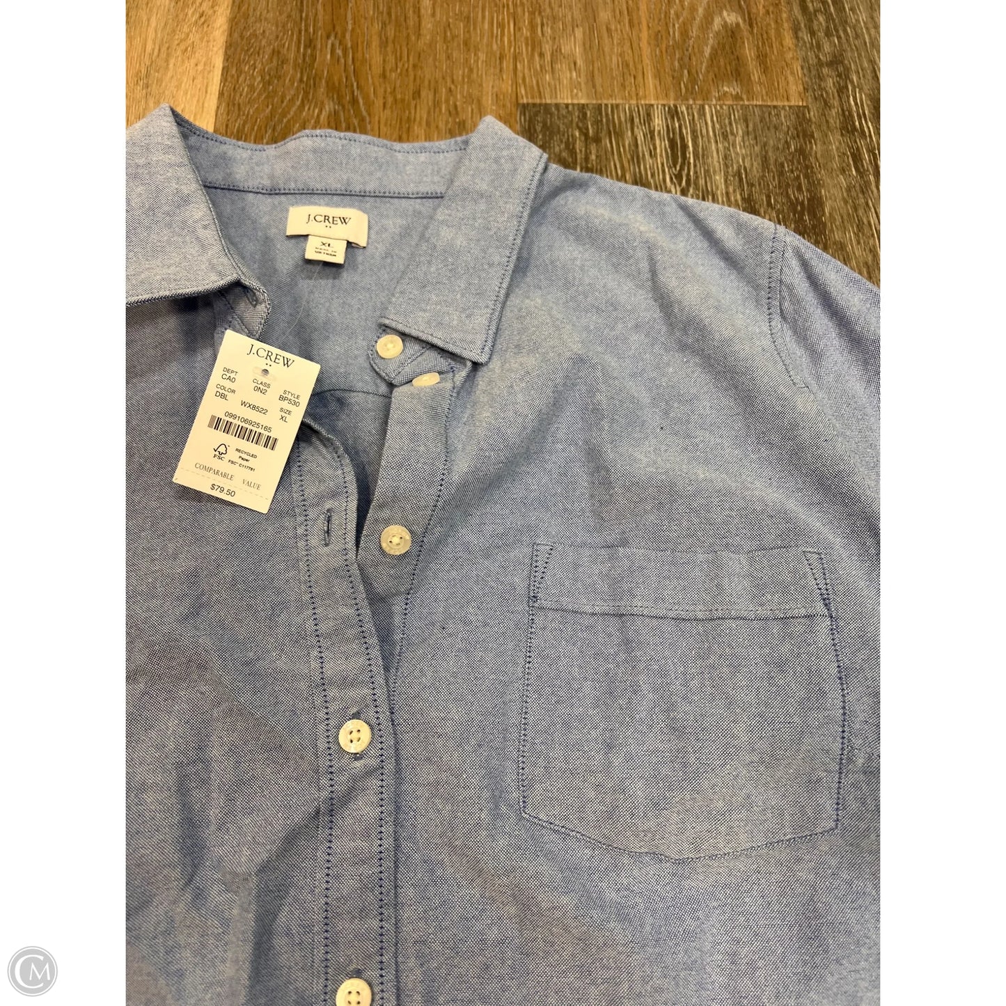 Blouse Long Sleeve By J. Crew In Blue, Size: Xs