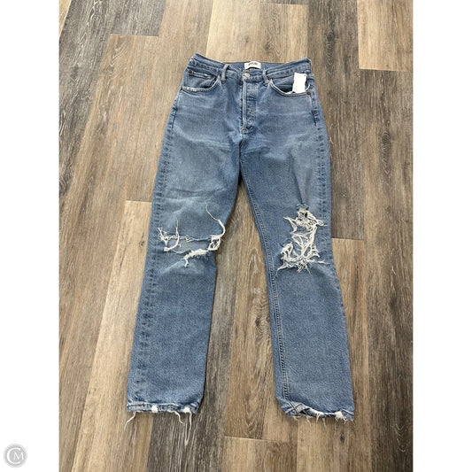 Jeans Straight By Agolde In Blue Denim, Size: 4