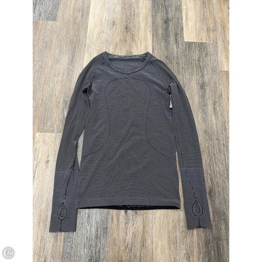 Athletic Top Long Sleeve Crewneck By Lululemon In Black & White, Size: 6