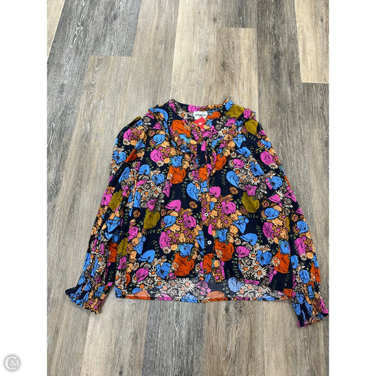 Blouse Long Sleeve By Frnch In Multi-colored, Size: L
