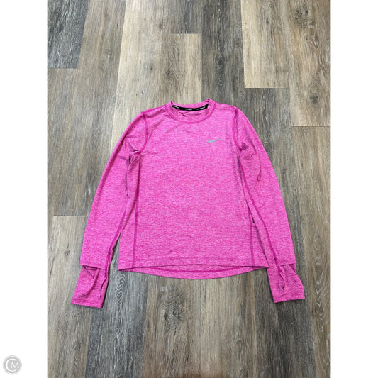 Athletic Top Long Sleeve Crewneck By Nike Apparel In Pink, Size: Xs