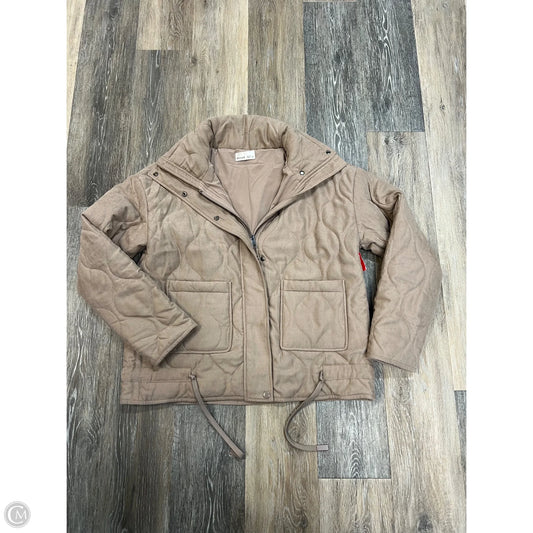 Jacket Puffer & Quilted By Be Cool In Tan, Size: S