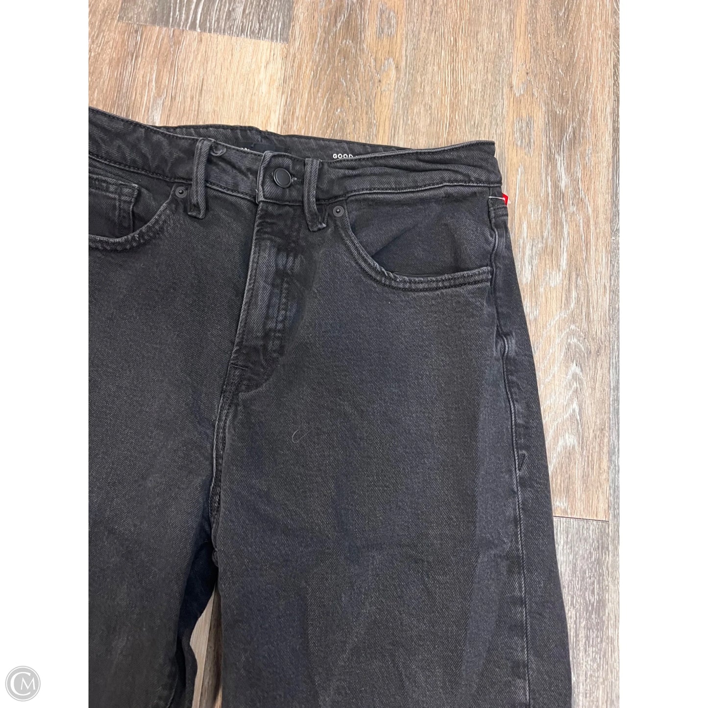 Jeans Wide Leg By Good American In Black Denim, Size: 6