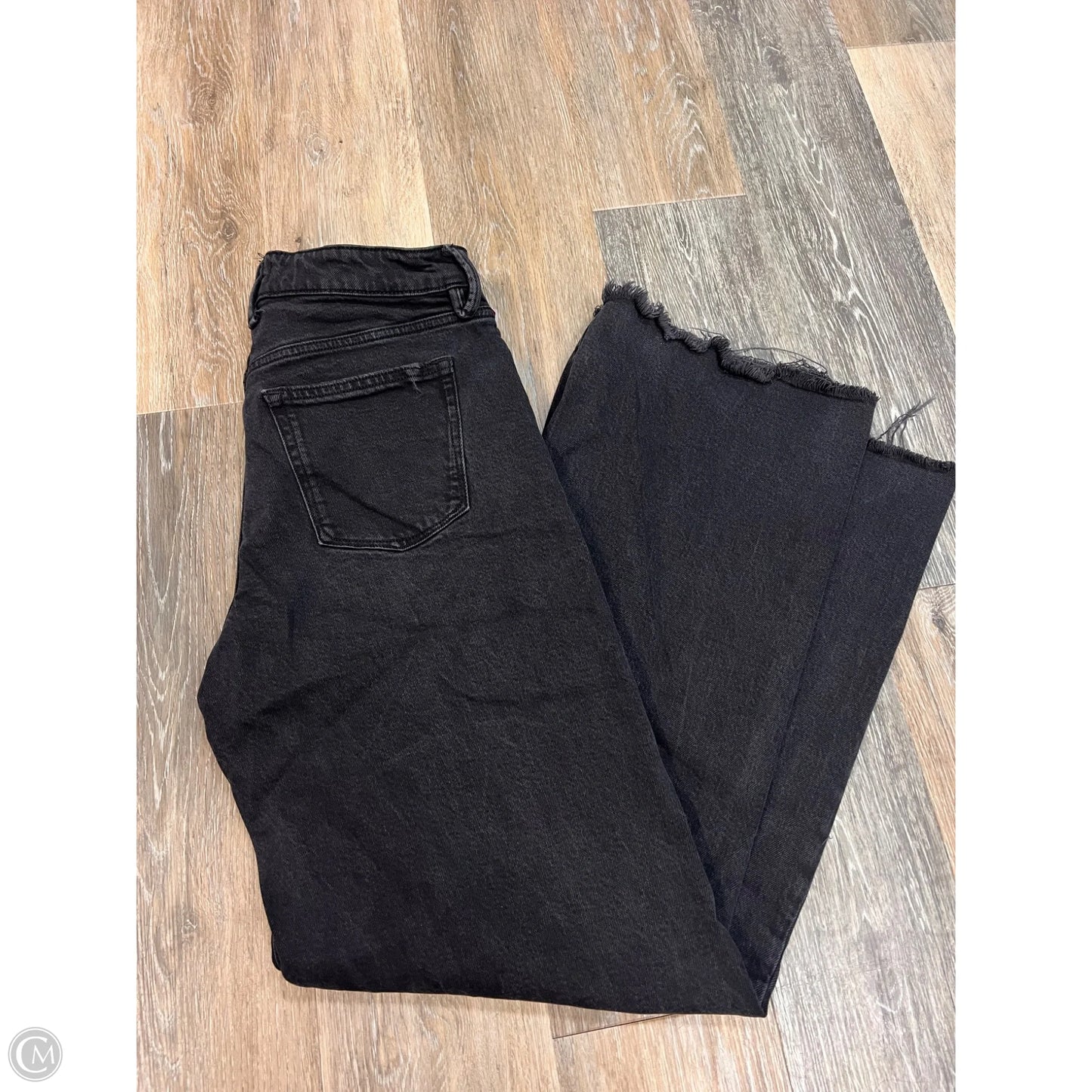 Jeans Wide Leg By Good American In Black Denim, Size: 6