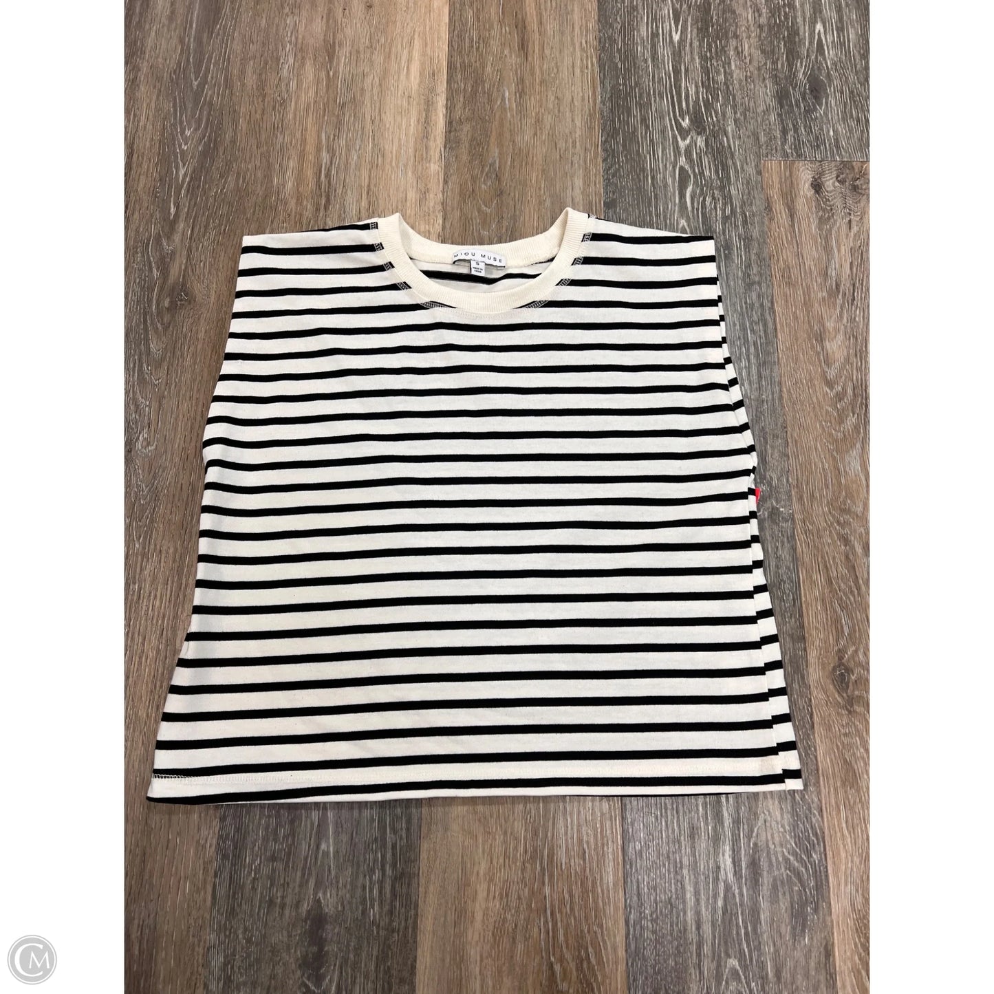 Top Sleeveless By Miou Muse In Black & White, Size: S