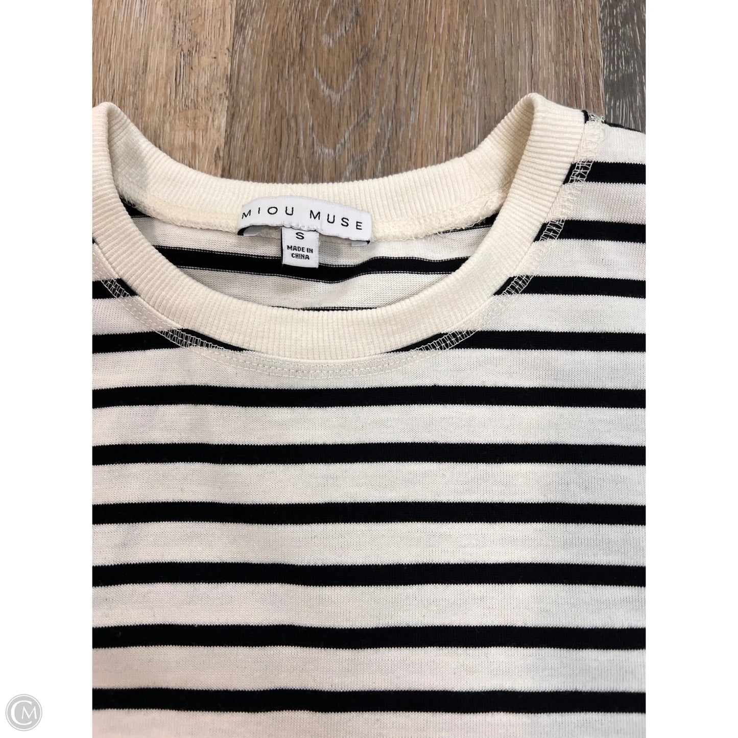 Top Sleeveless By Miou Muse In Black & White, Size: S