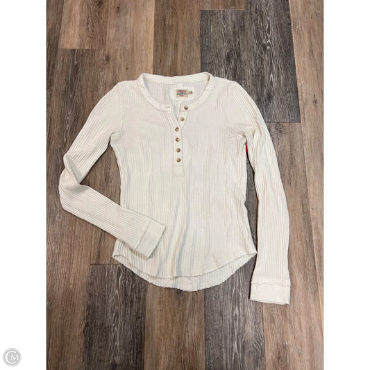 Top Long Sleeve By Faherty In White, Size: S