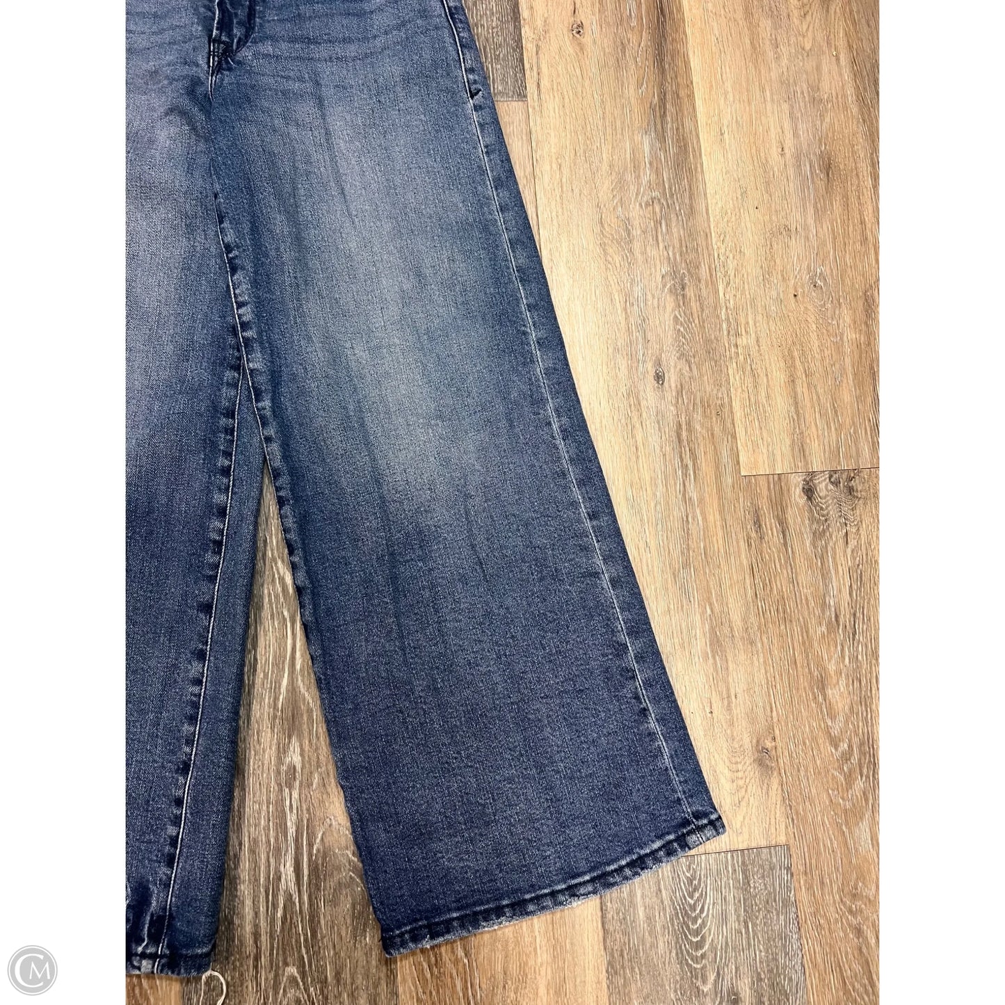 Jeans Wide Leg By Good American In Blue Denim, Size: 0/25