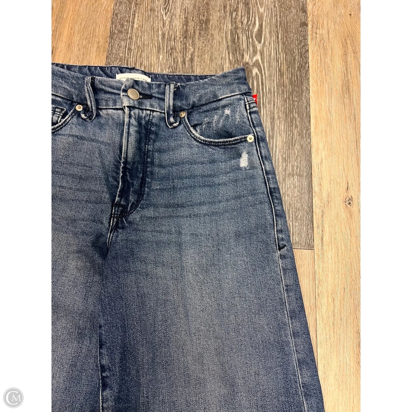 Jeans Wide Leg By Good American In Blue Denim, Size: 0/25