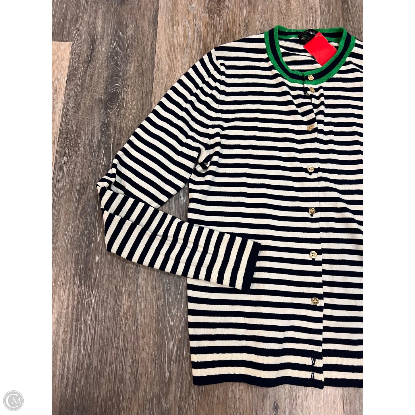 Sweater Cardigan By J. Crew In Striped Pattern, Size: M