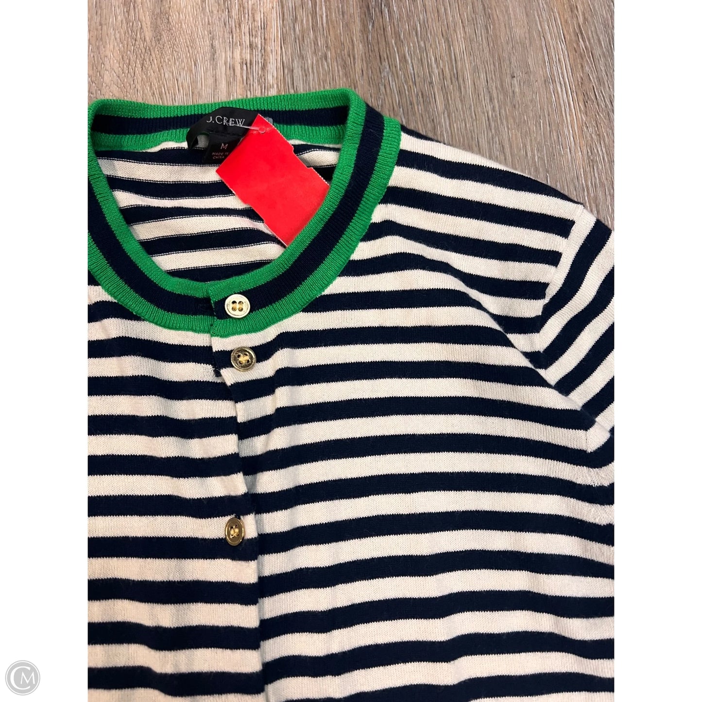 Sweater Cardigan By J. Crew In Striped Pattern, Size: M