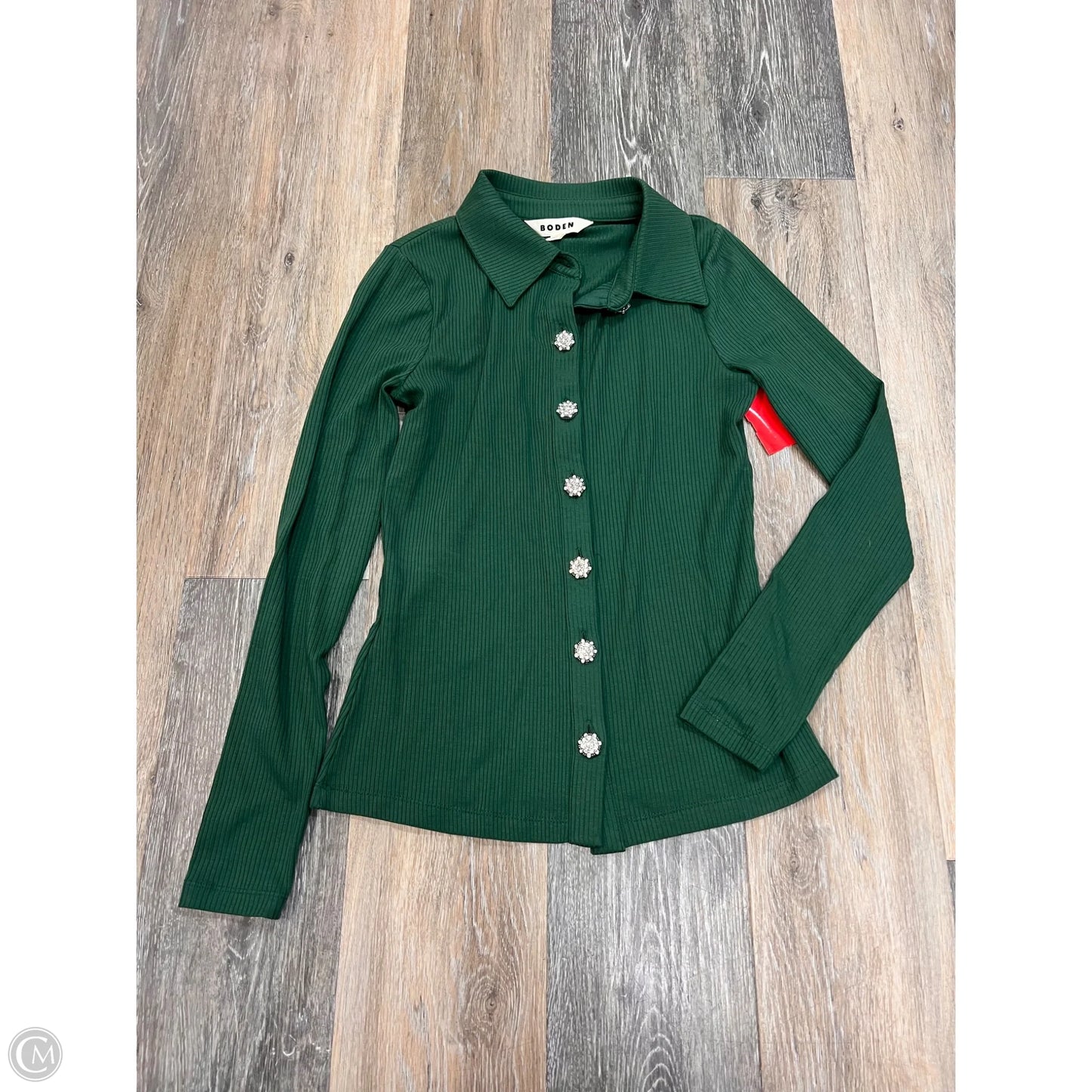 Blouse Long Sleeve By Boden In Green, Size: S