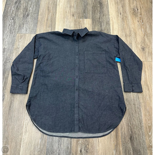 Blouse Long Sleeve By Eileen Fisher In Blue Denim, Size: M